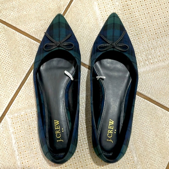 J. Crew Shoes - Plaid green flats